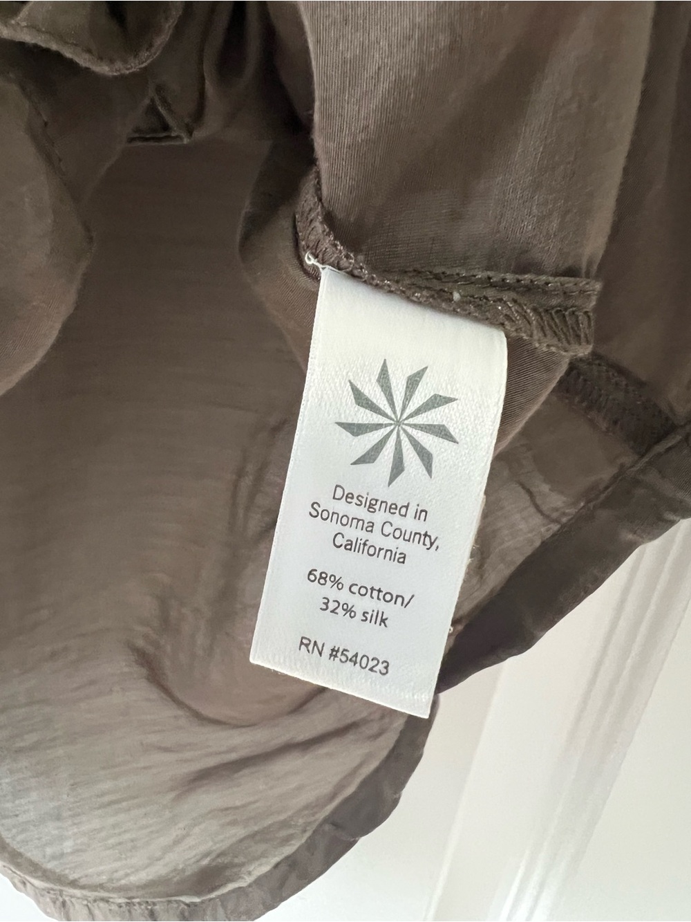 Athleta Day Dream Silk Coverup Tunic XS Brown Pintuck Drawstring Boho Beach Top - Picture 6 of 8